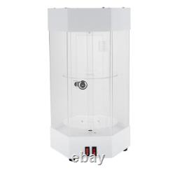 360° Rotating Clear Display Case with LED Lights for Jewelry & Collectibles