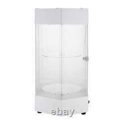 360° Rotating Clear Display Case with LED Lights for Jewelry & Collectibles