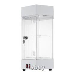 360° Rotating Clear Display Case with LED Lights for Jewelry & Collectibles