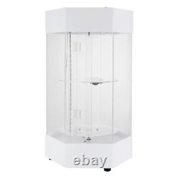 360° Rotating Clear Display Case with LED Lights for Jewelry & Collectibles
