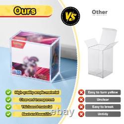 4 PCS PKMN Acrylic Case, 5MM Acrylic Display Case, Clear Ultra Boxes for Disp