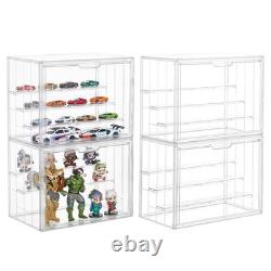 4 Pack Acrylic Display Cases 4 Layer Adjustable Stackable Collection Box Ho