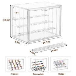 4 Pack Acrylic Display Cases 4 Layer Adjustable Stackable Collection Box Ho