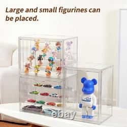 4 Pack Acrylic Display Cases 4 Layer Adjustable Stackable Collection Box Ho