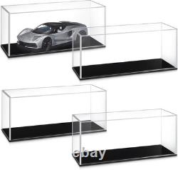 4 Pcs Clear Acrylic Car Display Cases for 124 Scale Models Dustproof Showcas