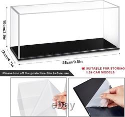 4 Pcs Clear Acrylic Car Display Cases for 124 Scale Models Dustproof Showcas