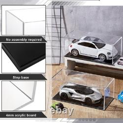 4 Pcs Clear Acrylic Car Display Cases for 124 Scale Models Dustproof Showcas