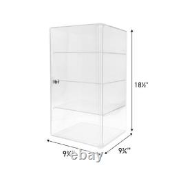 4-Shelf Acrylic Display Case 9¾W x 9¾D x 18½H With Lock and Key