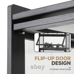 4 Tiers Black Acrylic Display Case Flip up Door 55 Wall Mounted Organizer Boxes