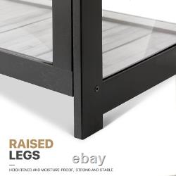 4 Tiers Black Acrylic Display Case Flip up Door 55 Wall Mounted Organizer Boxes