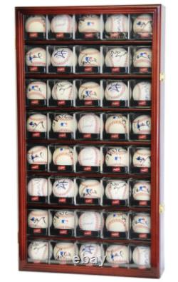 40 Acrylic Cubes Baseball Ball Cabinet Wall Display Case 98% UV Lockable