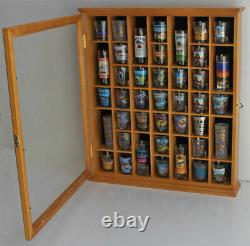 41 Shot Glass Display Case Rack Holder Wall Cabinet, Shadow Box SC03-OA