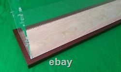 42L x 6W x 8H display case with 3/16 thick acrylic, brown wood frame base