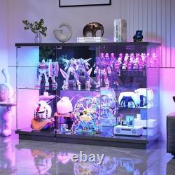 47W Large Display Cabinet with Glass Doors, Locking RGB Display Case for Figure