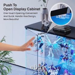 47W Large Display Cabinet with Glass Doors, Locking RGB Display Case for Figure