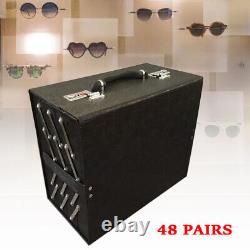 48 Pairs Foldable Sunglasses Eyewear Eyeglasses Display Case Storage Suitcase