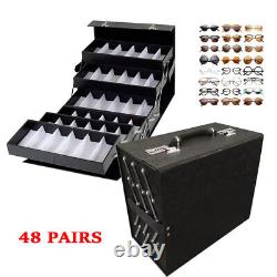 48 Slot 48x Sunglass Box Suitcase Box Eyeglasses Display Organizer Box Luxurious