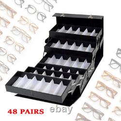 48 Slot Sunglass Box Suitcase Box Eyeglasses Display Organizer Box Luxurious x48