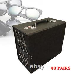 48 Slot Sunglass Storage Suitcase Box 48 Pairs Eyeglasses Display Organizer Box