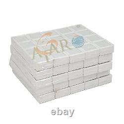 480pcs White Square Storage Cases Glass Top Gemstone Display Boxes