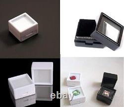 480pcs White Square Storage Cases Glass Top Gemstone Display Boxes