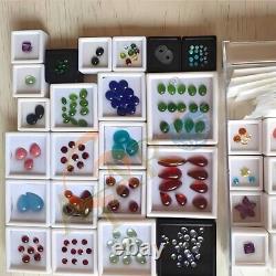 480pcs White Square Storage Cases Glass Top Gemstone Display Boxes