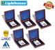 5 Graded Coins Boxes Mahogany Style Slab Cases Display Presentation PCGS NGC