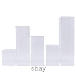 5 Pieces Acrylic Display Box Rectangular Floral Display Box Freestanding New