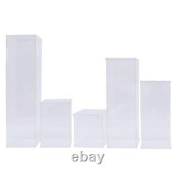 5 Pieces Acrylic Display Box Rectangular Floral Display Box Freestanding New