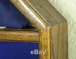 5 X 9 Oak Flag & Memorabilia Display Case Military Shadow Box Funeral Burial USA