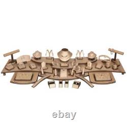 57 Piece Luxury Champagne Gold Jewelry Display Showcase Set