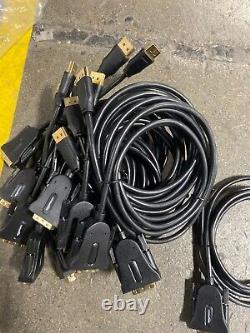 57 cases of DVI to Display port cables 6ft 10 cables per box lot, DP to DVI New