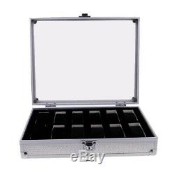 6-24 Slots Aluminium Watch Travel Case Jewellery Organiser Storage Display Box