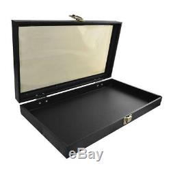 6 Black Glass Lid Top Utility Display Storage Sales Boxes Jewelry Cases