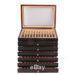 6-Layer Wooden Box Fountain Pen Display Storage Wood Case for 78 Pens USA STOCK