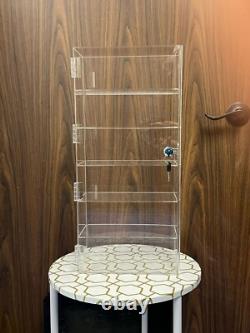 6 Shelf Clear Acrylic Display Case withLock Key 22x10x5 Custom Made in the USA
