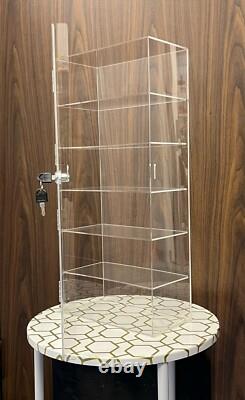 6 Shelf Clear Acrylic Display Case withLock Key 22x10x5 Custom Made in the USA