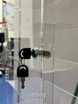 6 Shelf Clear Acrylic Display Case withLock Key 22x10x5 Custom Made in the USA