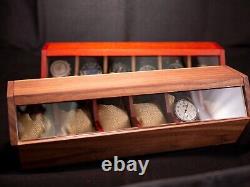 6 Slot Wooden Watch Box Display Case Organizer Glass Jewelry Storage Men