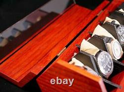 6 Slot Wooden Watch Box Display Case Organizer Glass Jewelry Storage Men