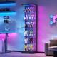 6-Tier Corner Black RGB Glass Display Case 67in Tall Lockable Curio Collectibles