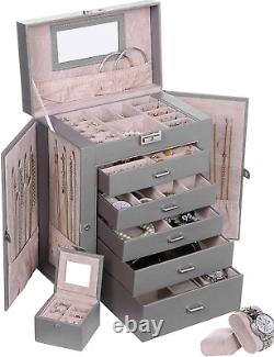 6 Tier Huge Jewelry Box Jewelry Organizer Box Display Storage Case Holder With L