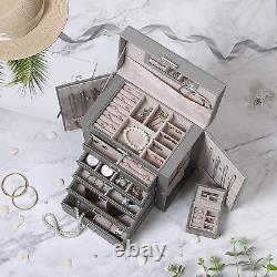 6 Tier Huge Jewelry Box Jewelry Organizer Box Display Storage Case Holder With L