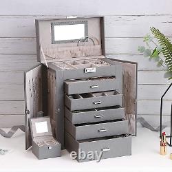 6 Tier Huge Jewelry Box Jewelry Organizer Box Display Storage Case Holder With L