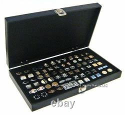 6 Wholesale Solid Top Lid Black Cufflinks Display Organizer Storage Boxes Cases