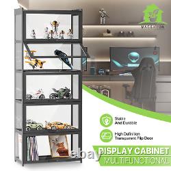 67.5 Acrylic Display Case Showcase Figure Bookshelf Black &Flip up Door, 5 Tiers 67.5 Acrylic Display Case Showcase Figure Bookshelf Black &Flip up Door, 5 Tiers