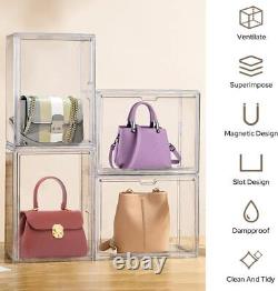 6PCS Clear Plastic Handbag Storage Organizer for Closet, Acrylic Display Case US