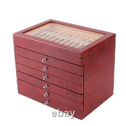 78 Fountain Pen Wood plexiglass Display Box Organizer Storage Collector Box USA