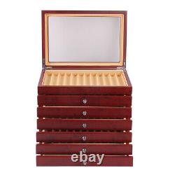 78 Fountain Pen Wood plexiglass Display Box Organizer Storage Collector Box USA