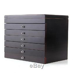 78 Slots Fountain Pen Wood Display Case Holder Storage Collector Organizer Box